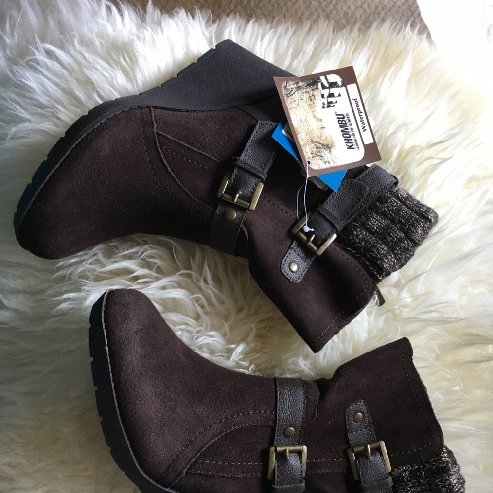 Khombu Stroll high heel waterproof winter booties